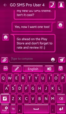 GO Keyboard Hot Pink Theme android App screenshot 0