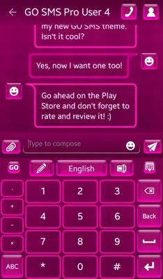 GO Keyboard Hot Pink Theme android App screenshot 1