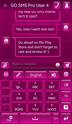 GO Keyboard Hot Pink Theme android App screenshot 2