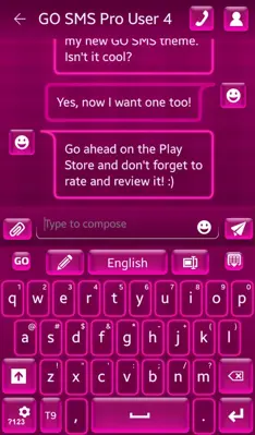 GO Keyboard Hot Pink Theme android App screenshot 5