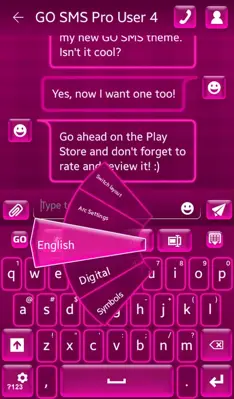 GO Keyboard Hot Pink Theme android App screenshot 6